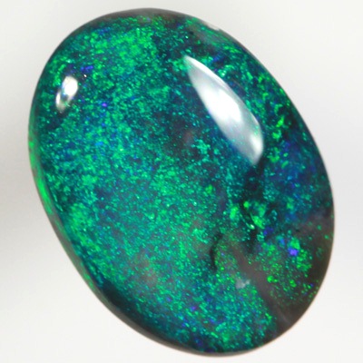 SOLID BLACK OPAL Pinfire patterm. Bright, rich forest green and turquoise green